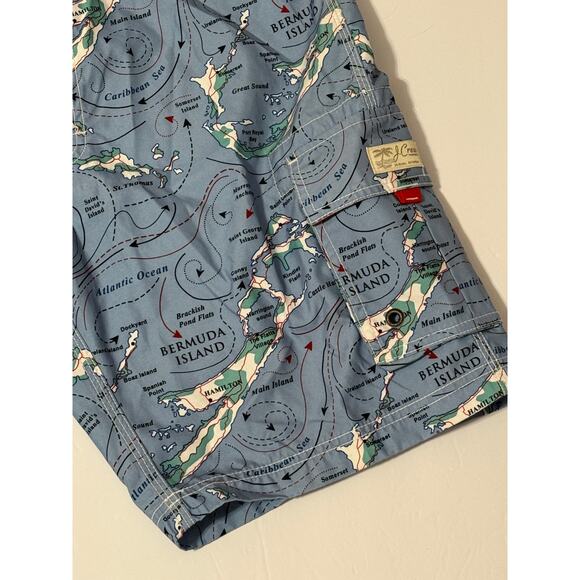 J. Crew Original Swimmwear Bermuda Island Map Swim/Board Shorts, Size 32 - Picture 4 of 6